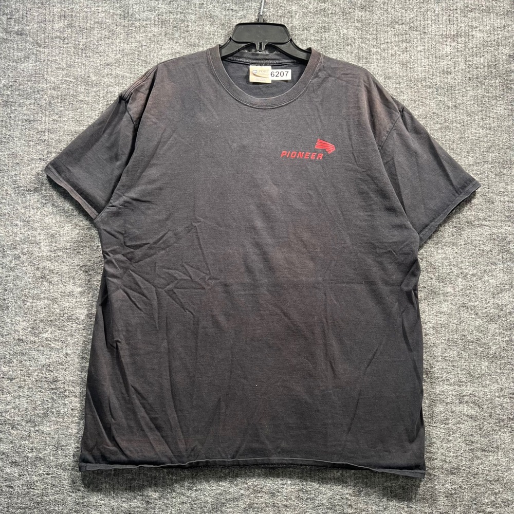 Port and Company Pioneer Logo Graphic T-Shirt Black Mens XL Short Sleeve Tee